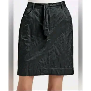 Eileen Fisher Skirt Gray Steel Satin Graphite Knee Length Business Casual 6P