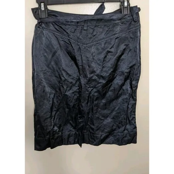 Eileen Fisher Skirt Gray Steel Satin Graphite Knee Length Business Casual 6P
