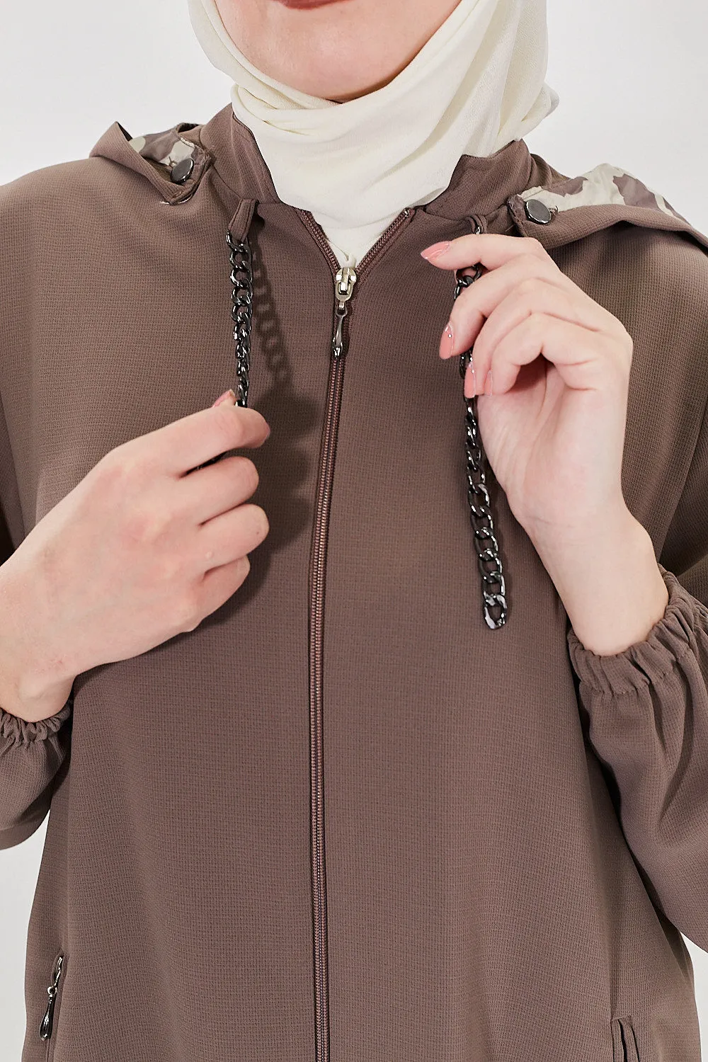 Elegance Cascade Modest Turkish Jilbab | Mocha