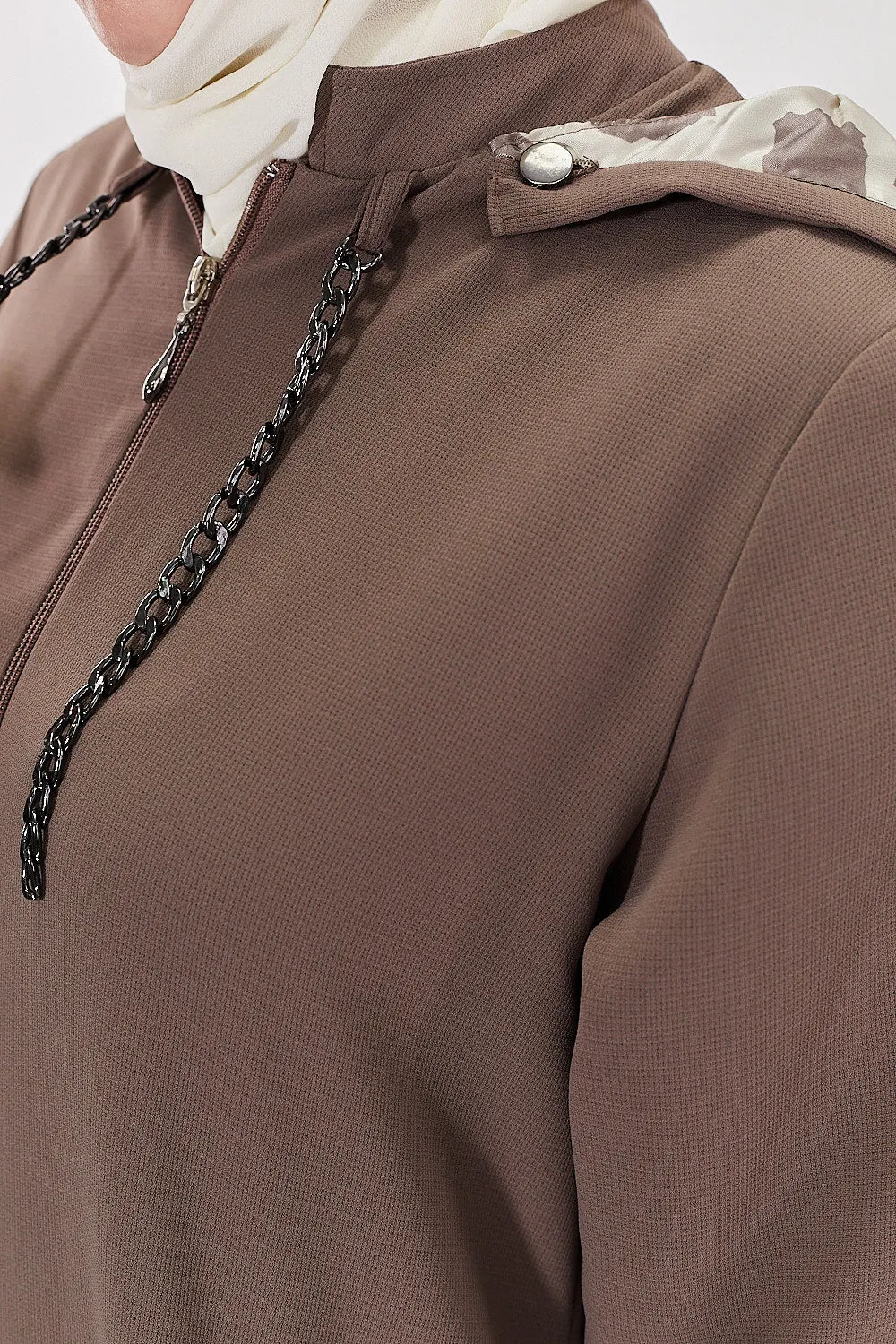 Elegance Cascade Modest Turkish Jilbab | Mocha