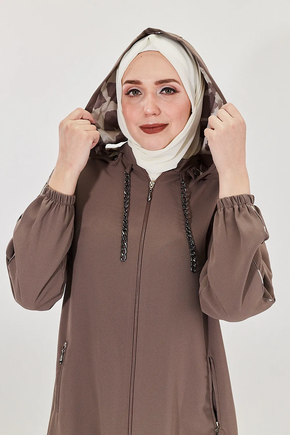 Elegance Cascade Modest Turkish Jilbab | Mocha