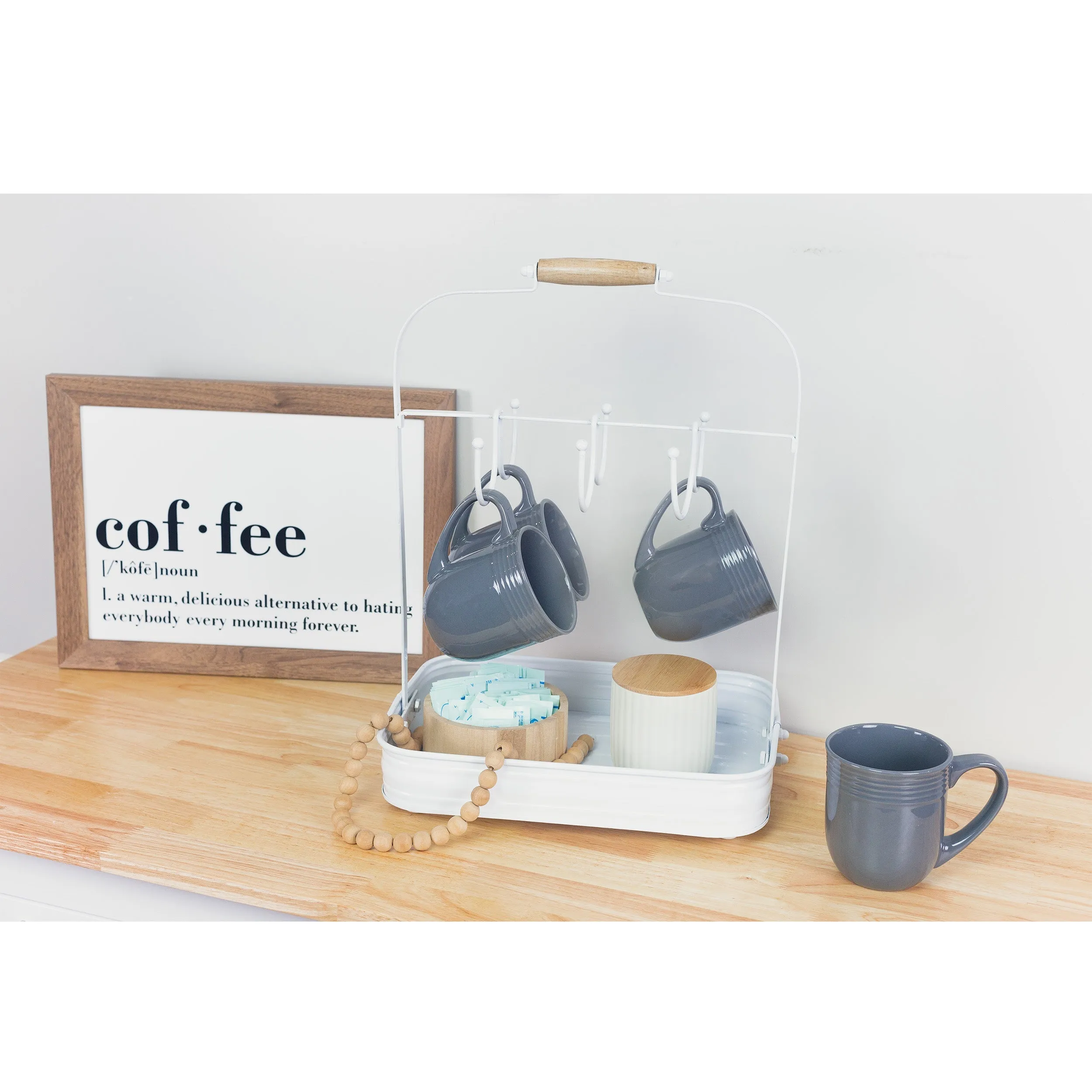 Enamelware Coffee Mug Rack