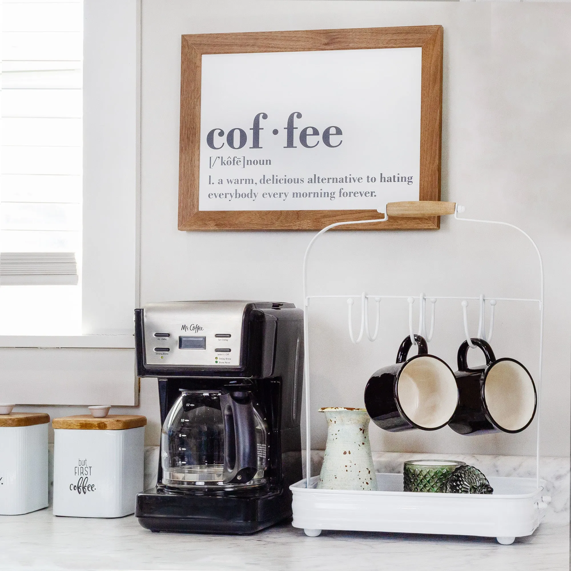Enamelware Coffee Mug Rack