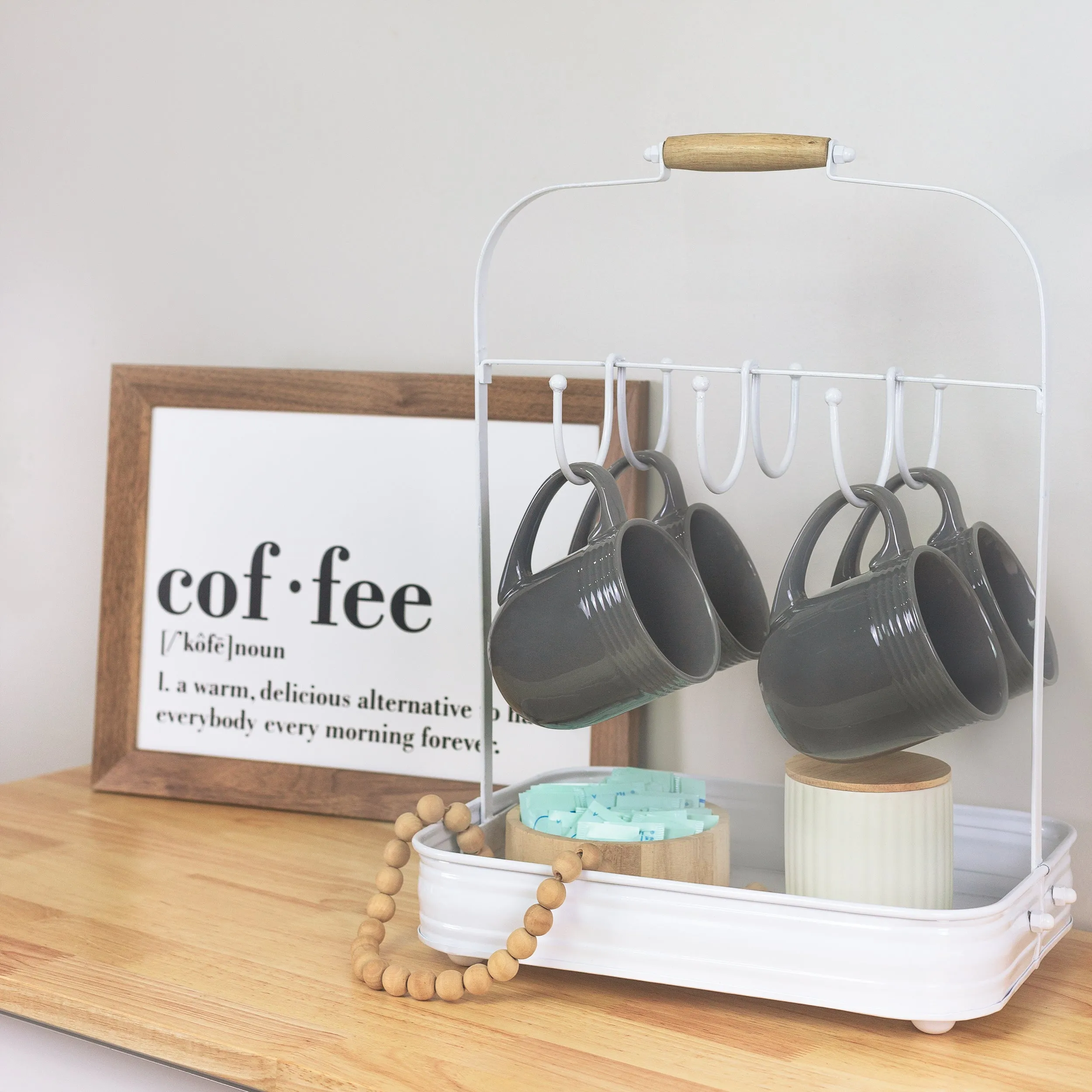 Enamelware Coffee Mug Rack
