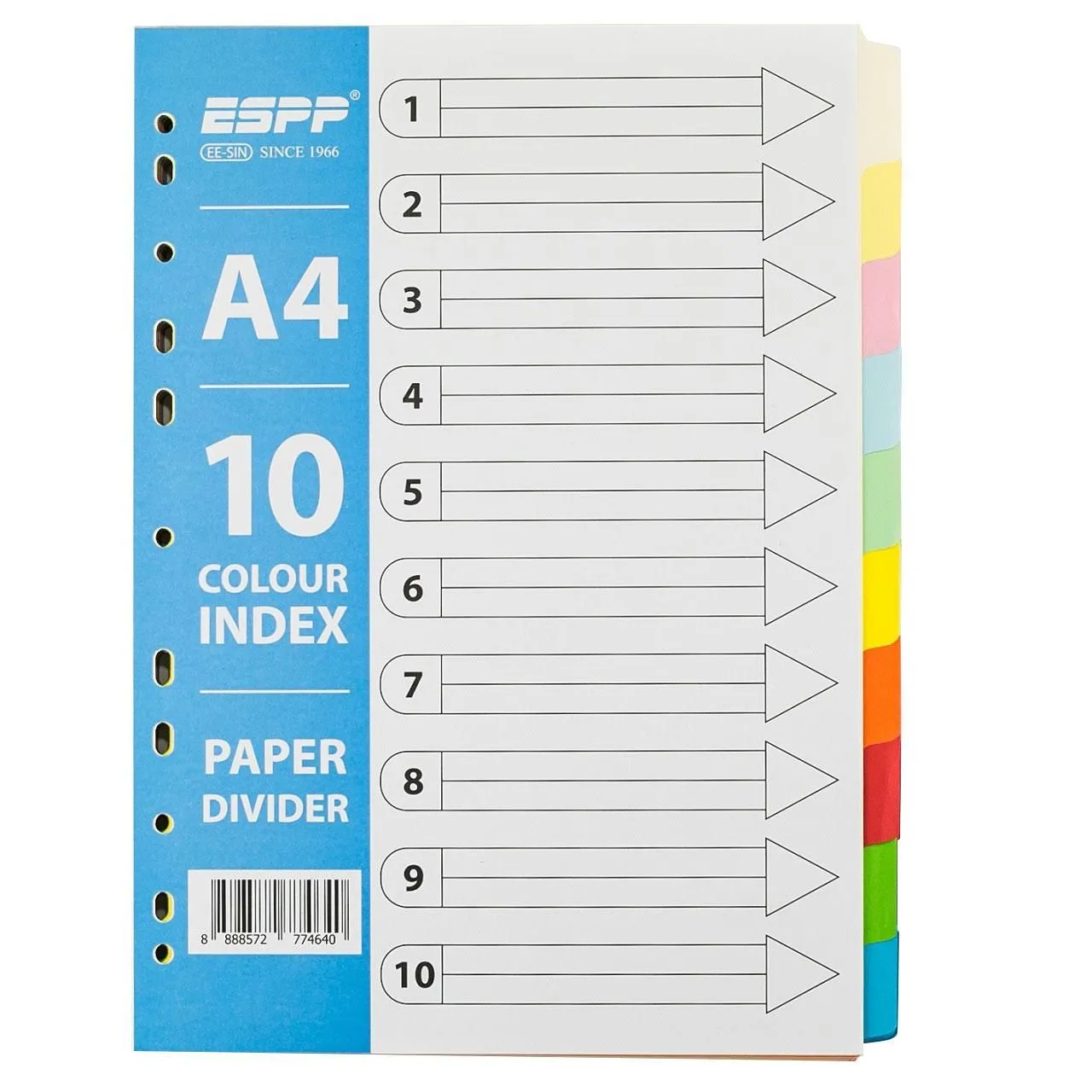 ESPP Pentex 10 Part Colour Index Divider 5 Sets