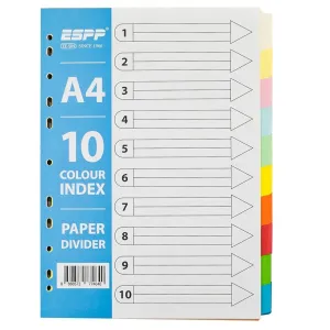 ESPP Pentex 10 Part Colour Index Divider 5 Sets