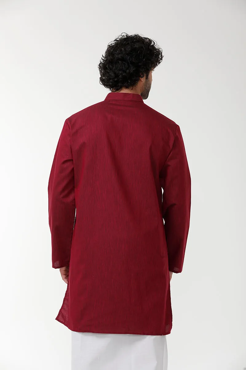 Exotic - Red Long Kurta For Mens | Uathaym