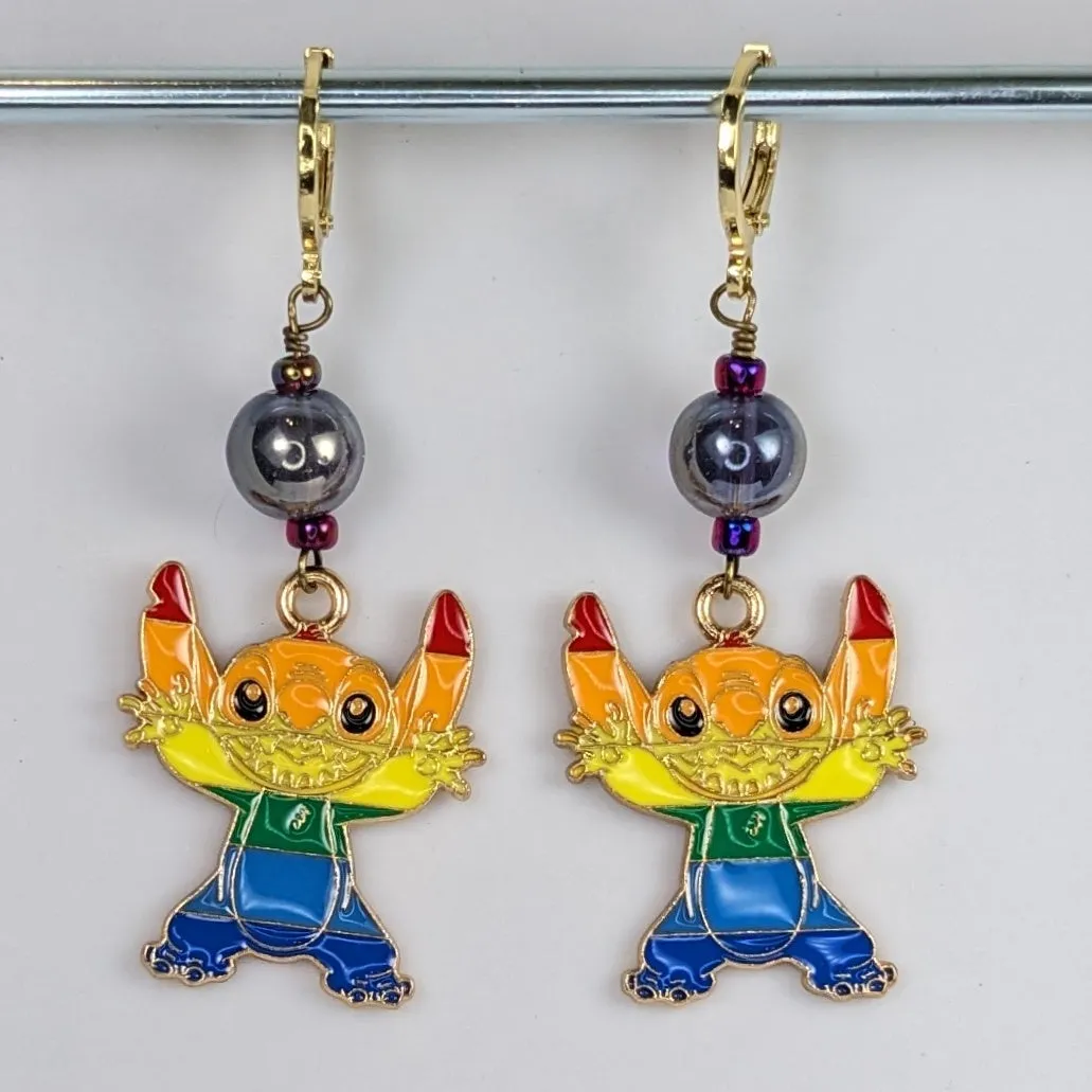 Experiment  626 Earrings & Stitch Markers