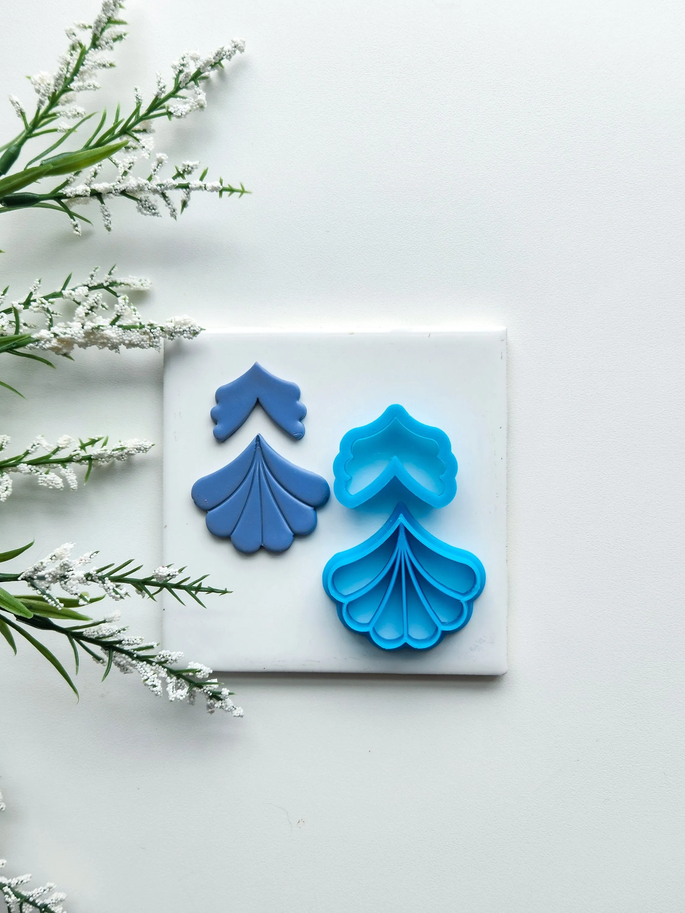 Fan Leaf Set | Floral Polymer Clay Cutter Set
