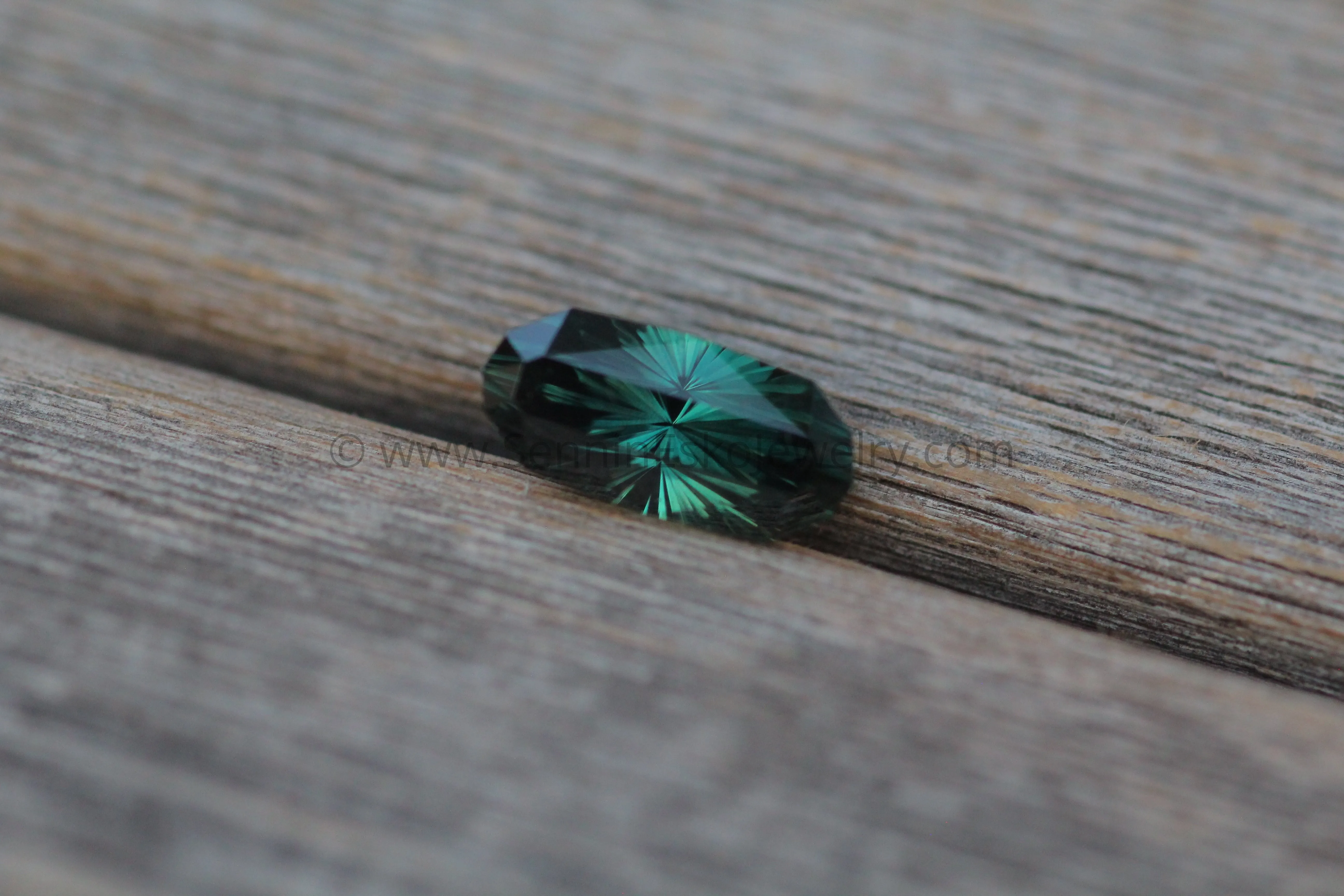 Fantasy Cut 4ct Blue/Green Sapphire Dodecagon