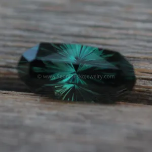 Fantasy Cut 4ct Blue/Green Sapphire Dodecagon