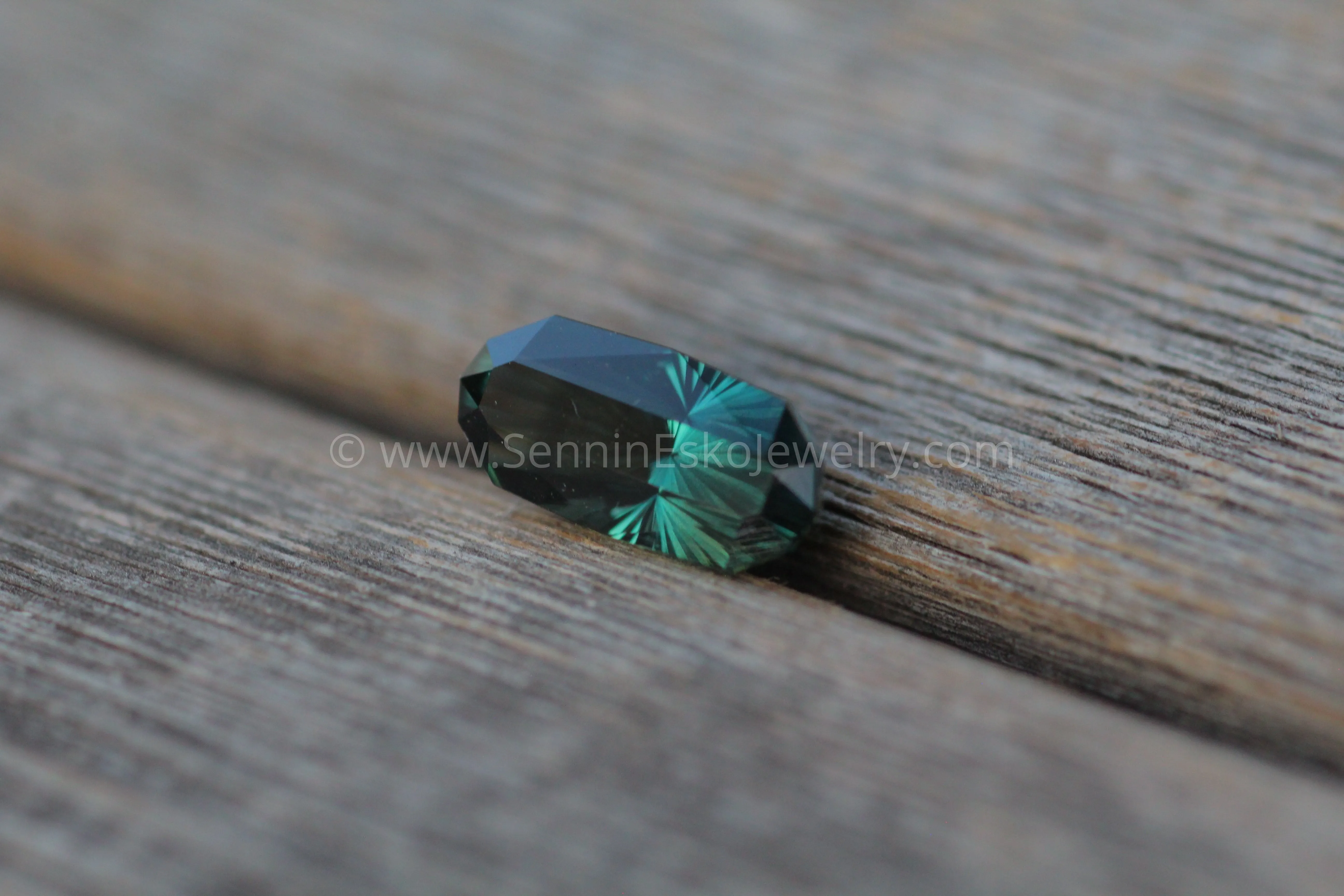 Fantasy Cut 4ct Blue/Green Sapphire Dodecagon