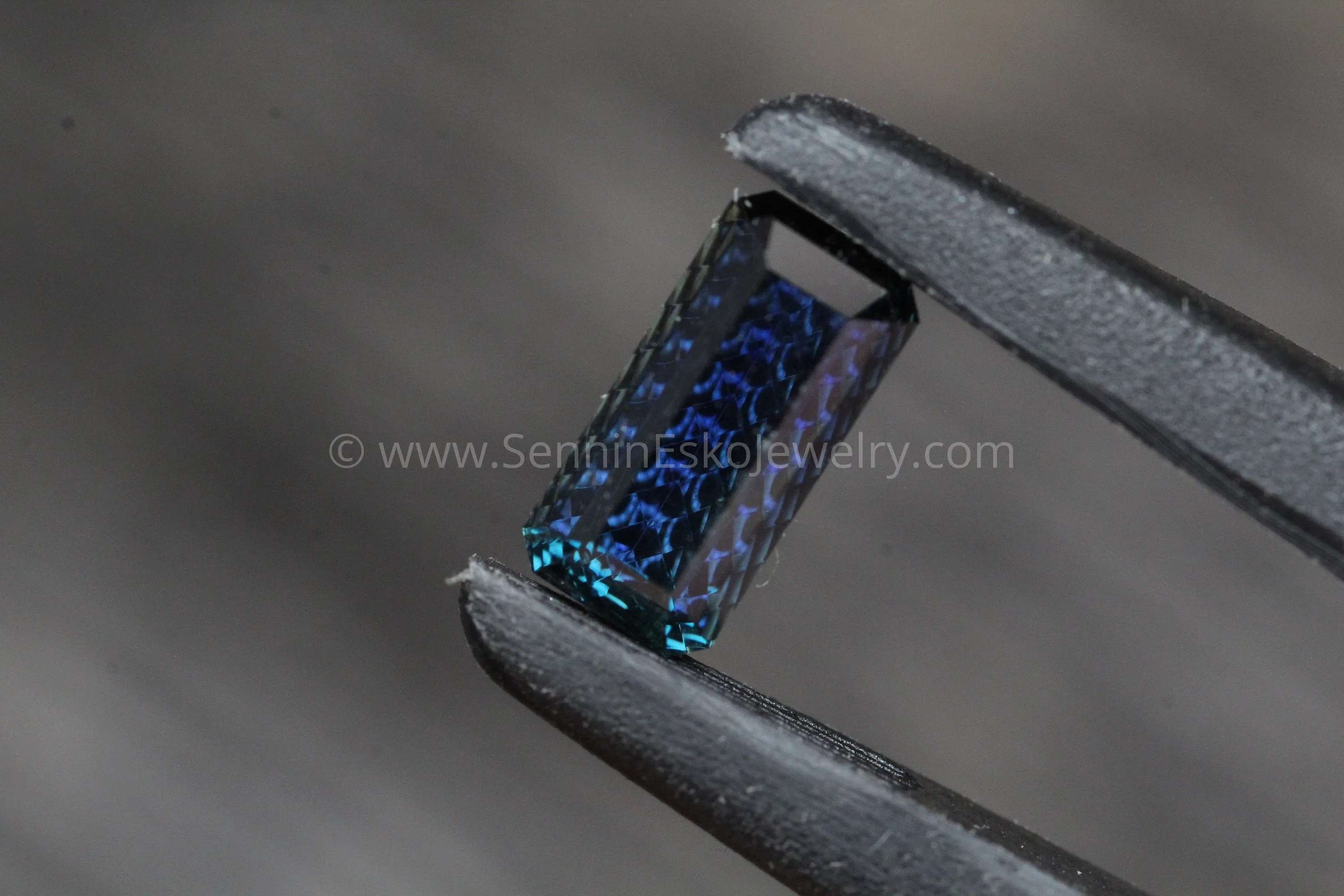 Fantasy Cut Blue Sapphire - 4.1x8.5mm - 1.6 cts - Emerald Cut Blue Sapphire