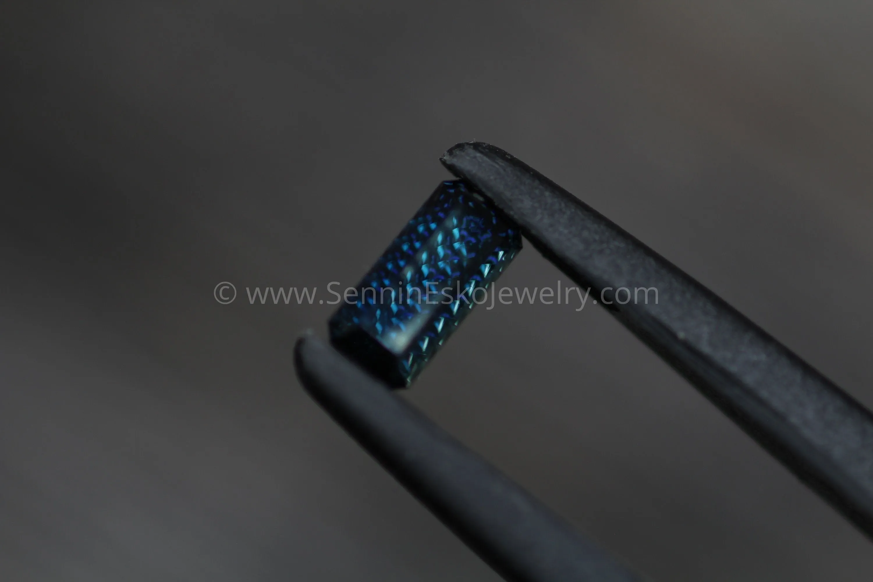 Fantasy Cut Blue Sapphire - 4.1x8.5mm - 1.6 cts - Emerald Cut Blue Sapphire