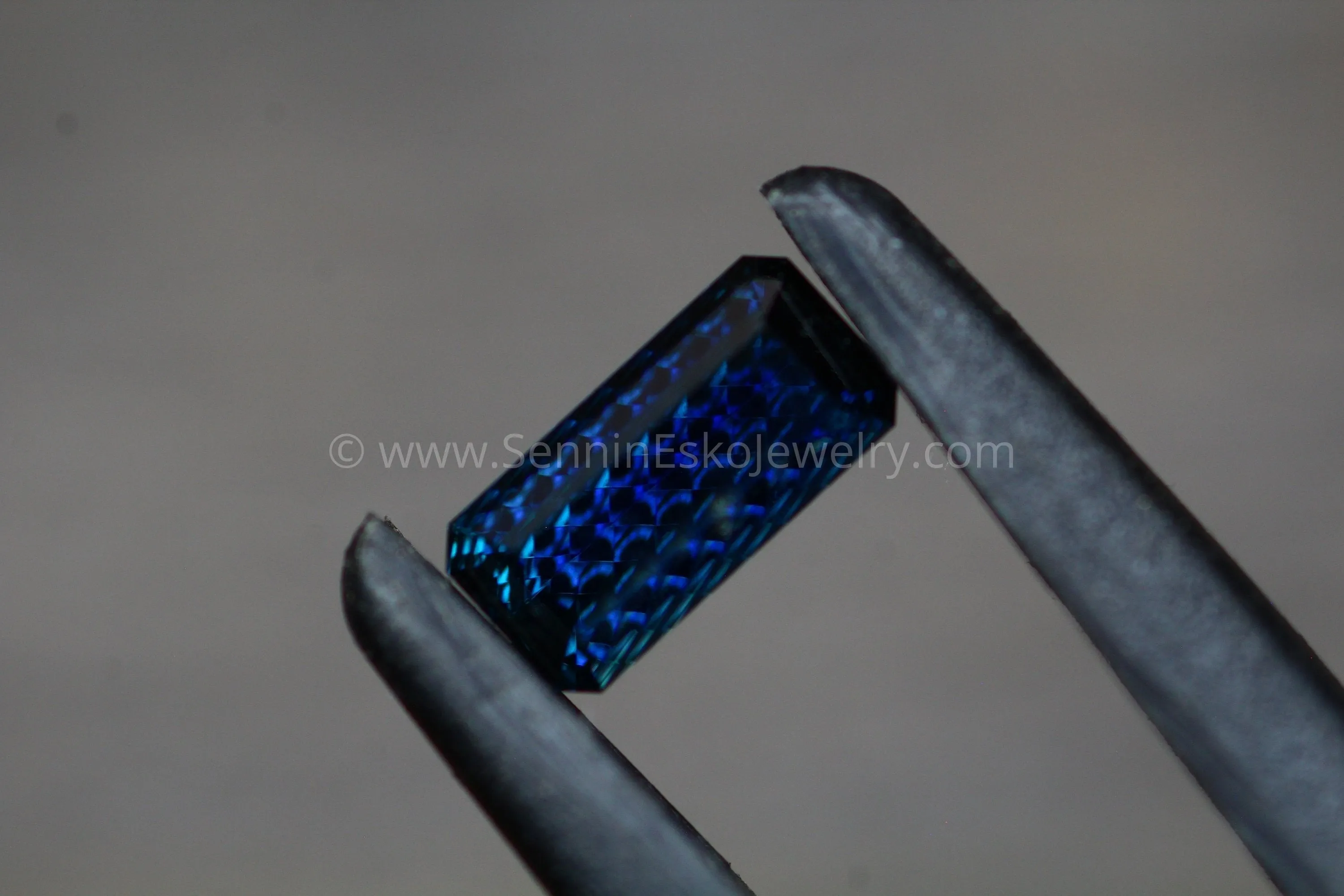 Fantasy Cut Blue Sapphire - 4.1x8.5mm - 1.6 cts - Emerald Cut Blue Sapphire