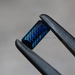Fantasy Cut Blue Sapphire - 4.1x8.5mm - 1.6 cts - Emerald Cut Blue Sapphire