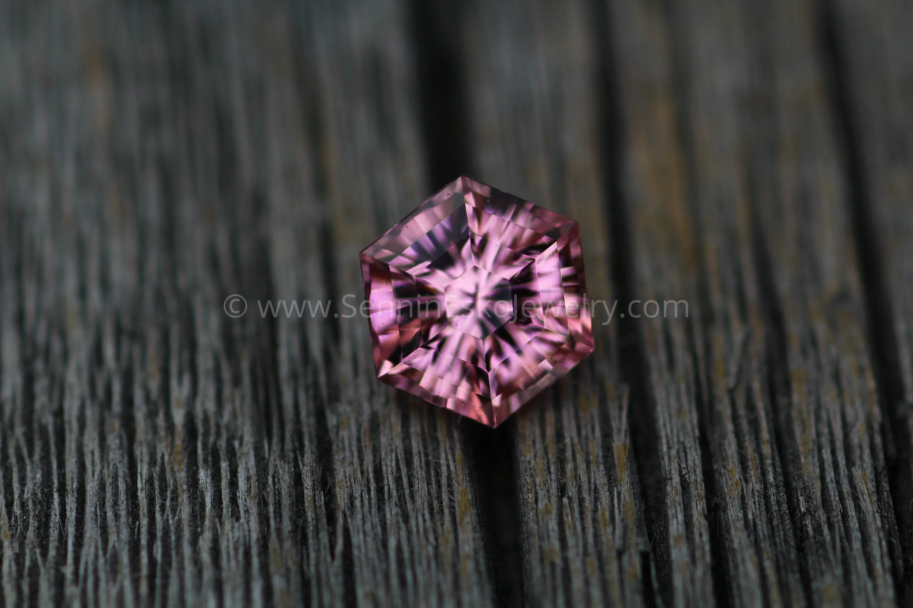 Fantasy Cut Pink Tourmaline - 8.4mm - 1.75 ct - Precision Cut Gemstone Hexagon Tourmaline - Congo Tourmaline