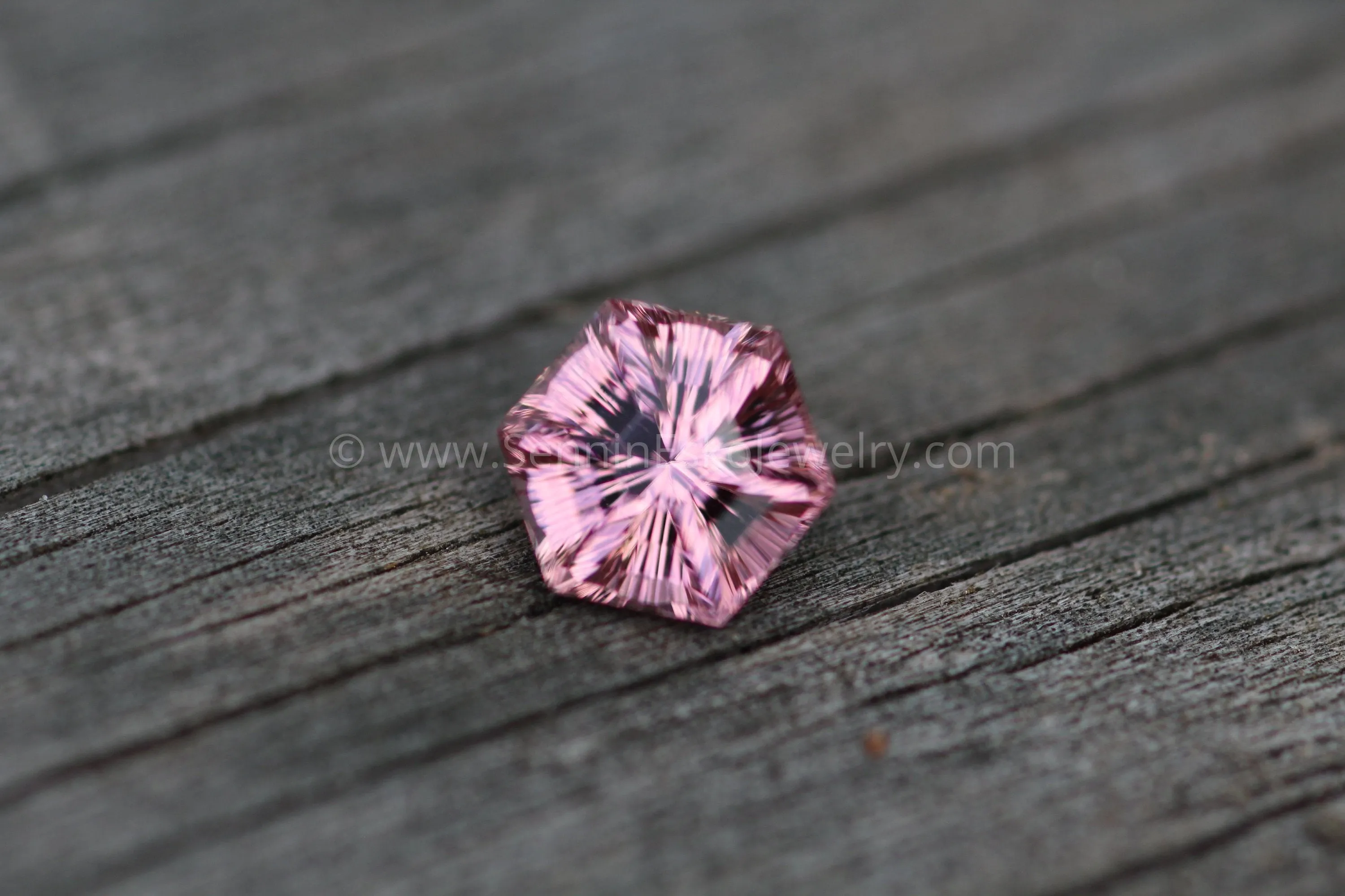 Fantasy Cut Pink Tourmaline - 8.4mm - 1.75 ct - Precision Cut Gemstone Hexagon Tourmaline - Congo Tourmaline