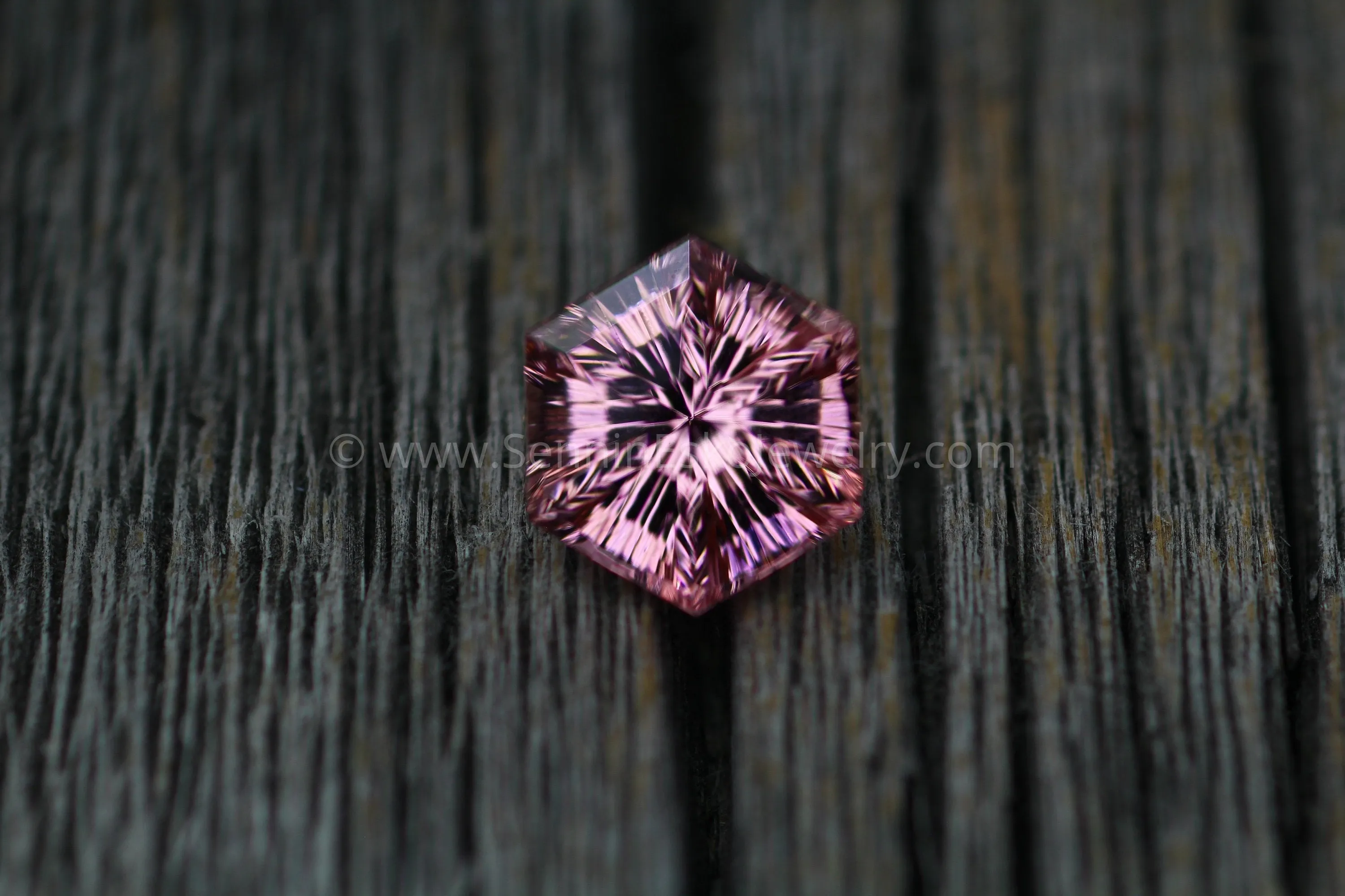 Fantasy Cut Pink Tourmaline - 8.4mm - 1.75 ct - Precision Cut Gemstone Hexagon Tourmaline - Congo Tourmaline