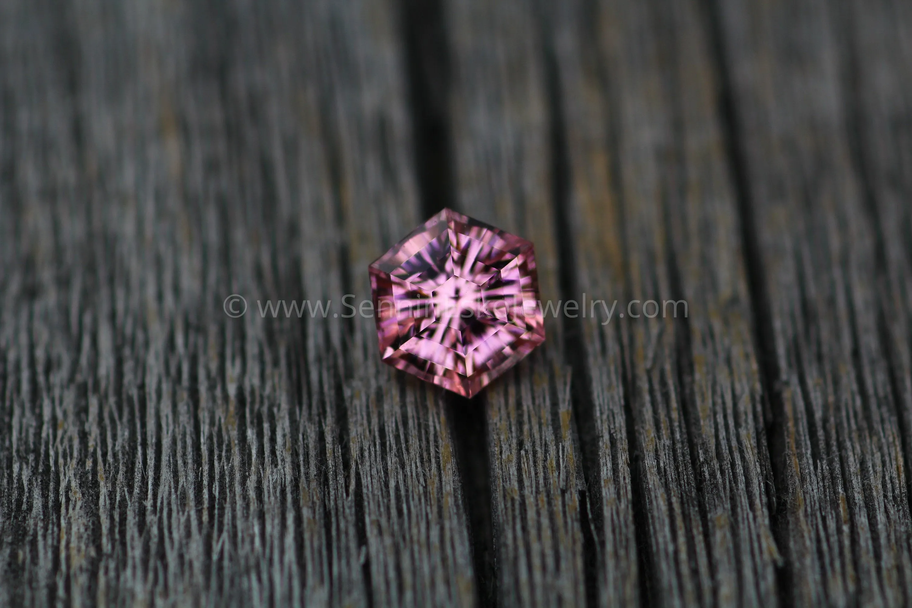 Fantasy Cut Pink Tourmaline - 8.4mm - 1.75 ct - Precision Cut Gemstone Hexagon Tourmaline - Congo Tourmaline