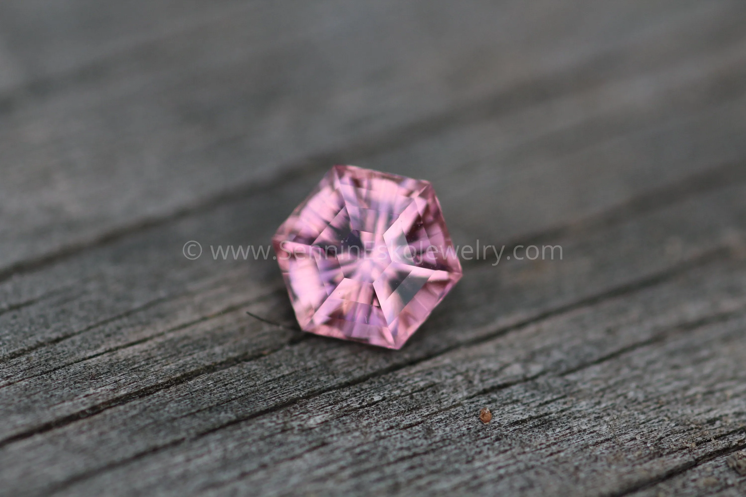 Fantasy Cut Pink Tourmaline - 8.4mm - 1.75 ct - Precision Cut Gemstone Hexagon Tourmaline - Congo Tourmaline
