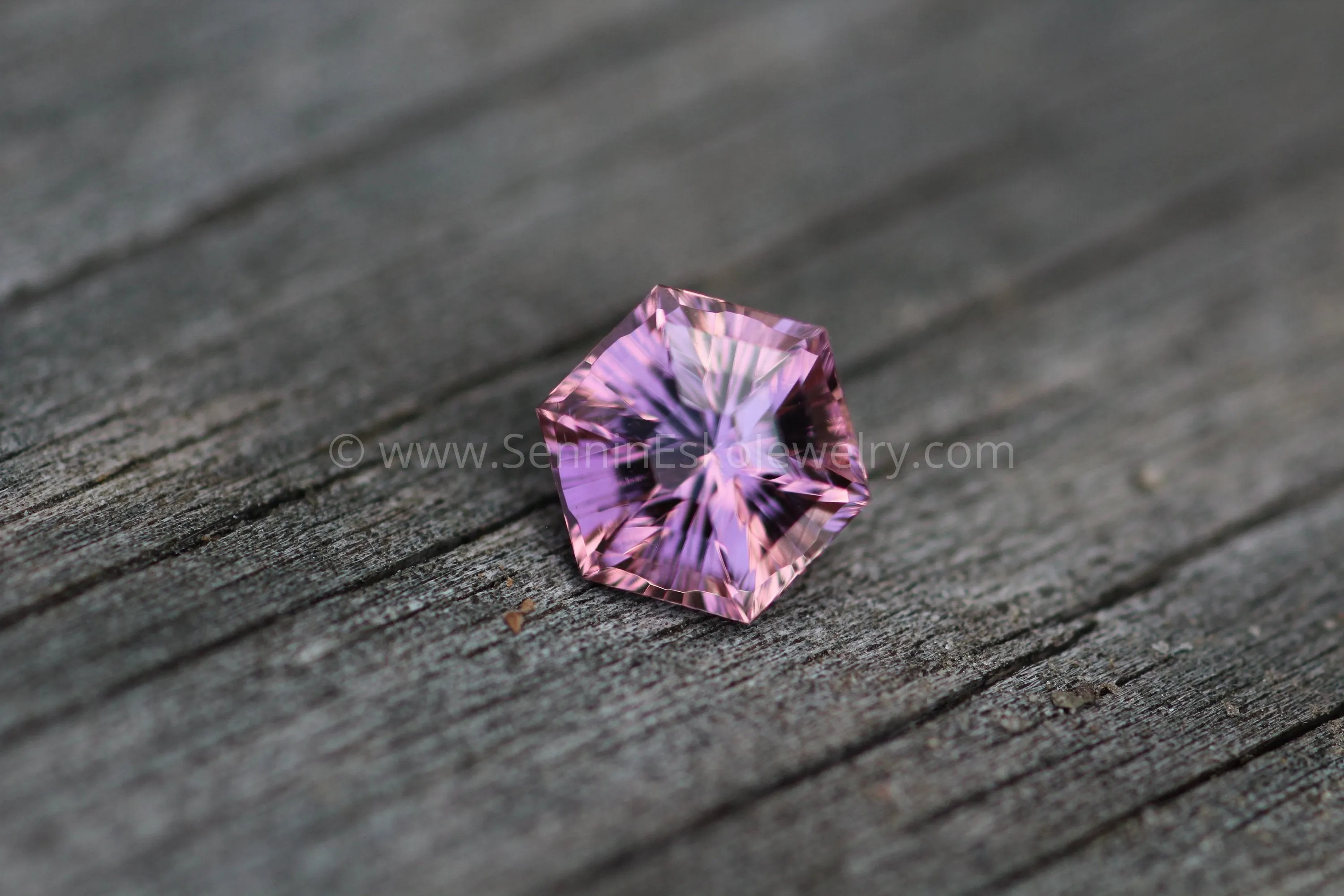 Fantasy Cut Pink Tourmaline - 8.4mm - 1.75 ct - Precision Cut Gemstone Hexagon Tourmaline - Congo Tourmaline