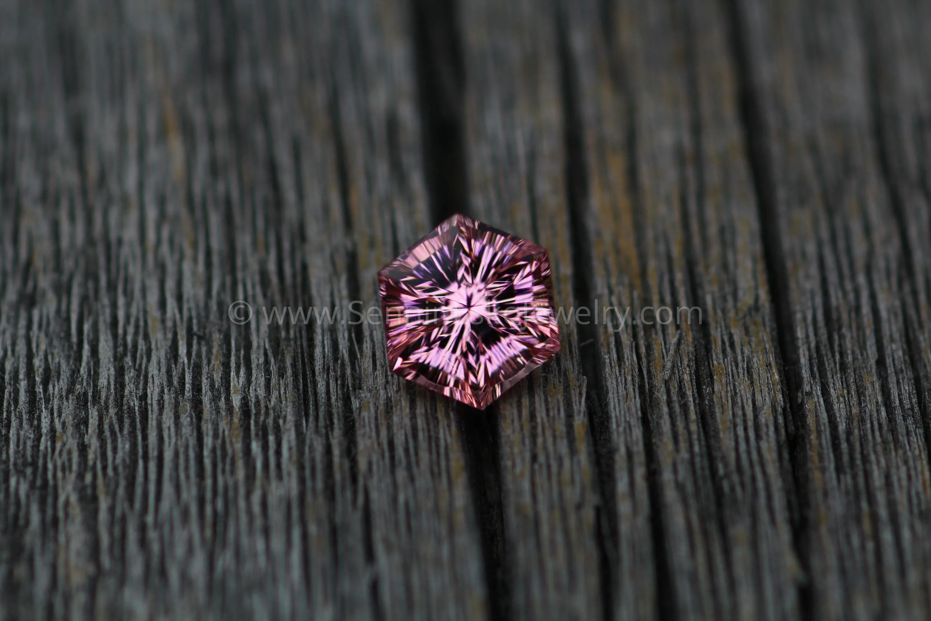 Fantasy Cut Pink Tourmaline - 8.4mm - 1.75 ct - Precision Cut Gemstone Hexagon Tourmaline - Congo Tourmaline