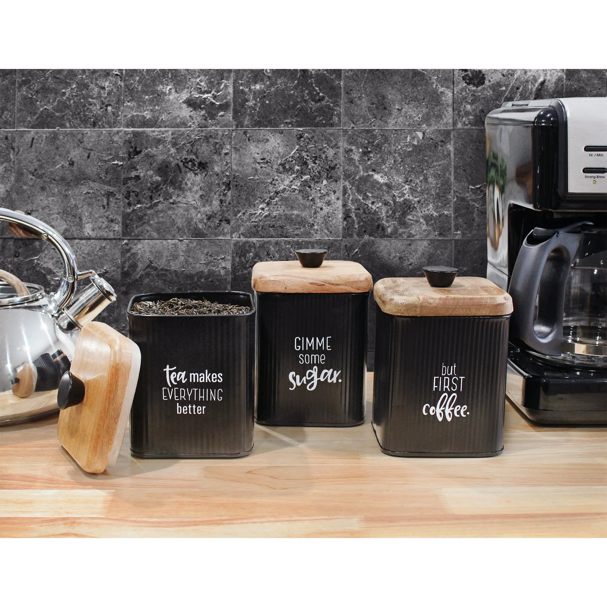 Farmhouse Black Enamelware Canisters (Case of 12)