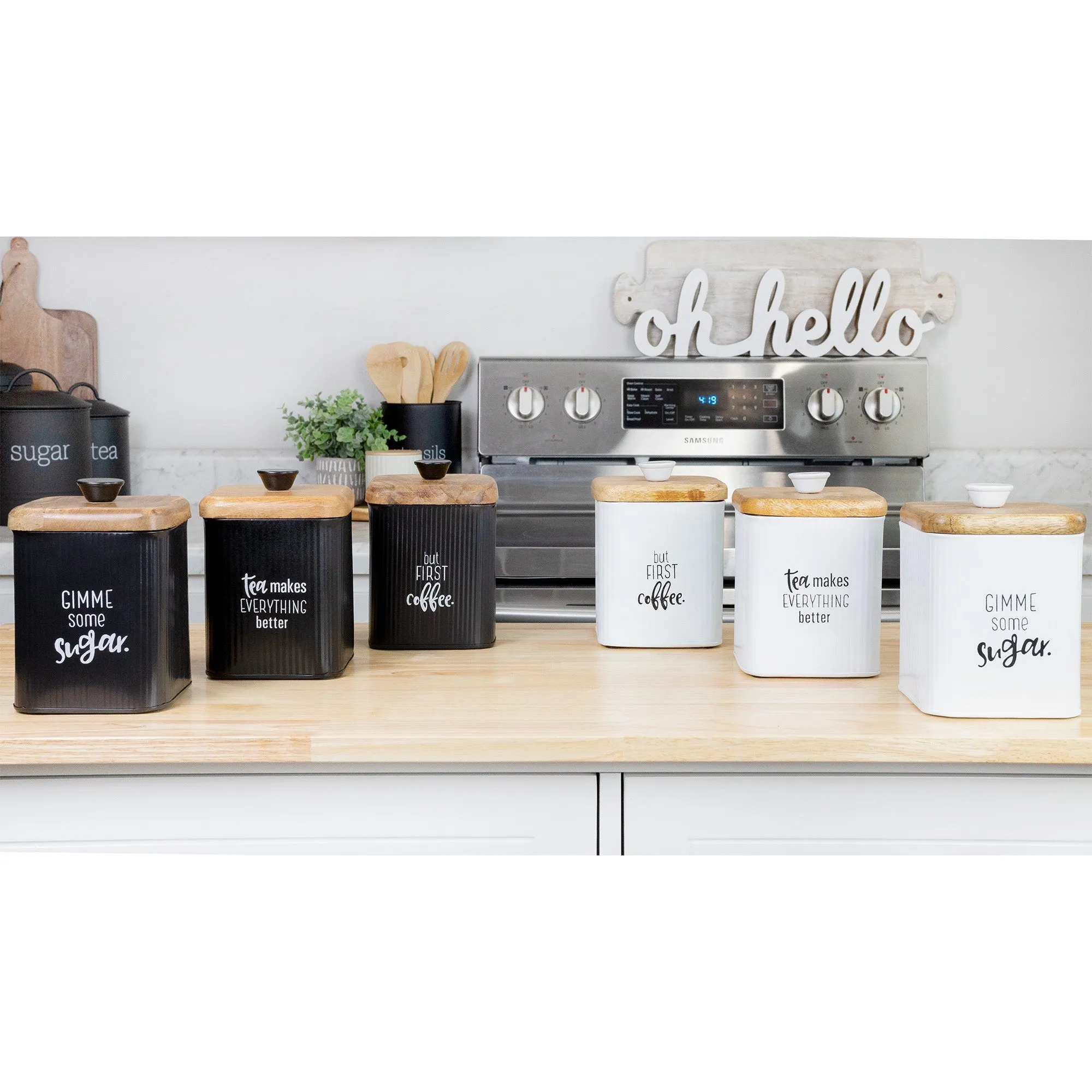 Farmhouse Black Enamelware Canisters (Case of 12)