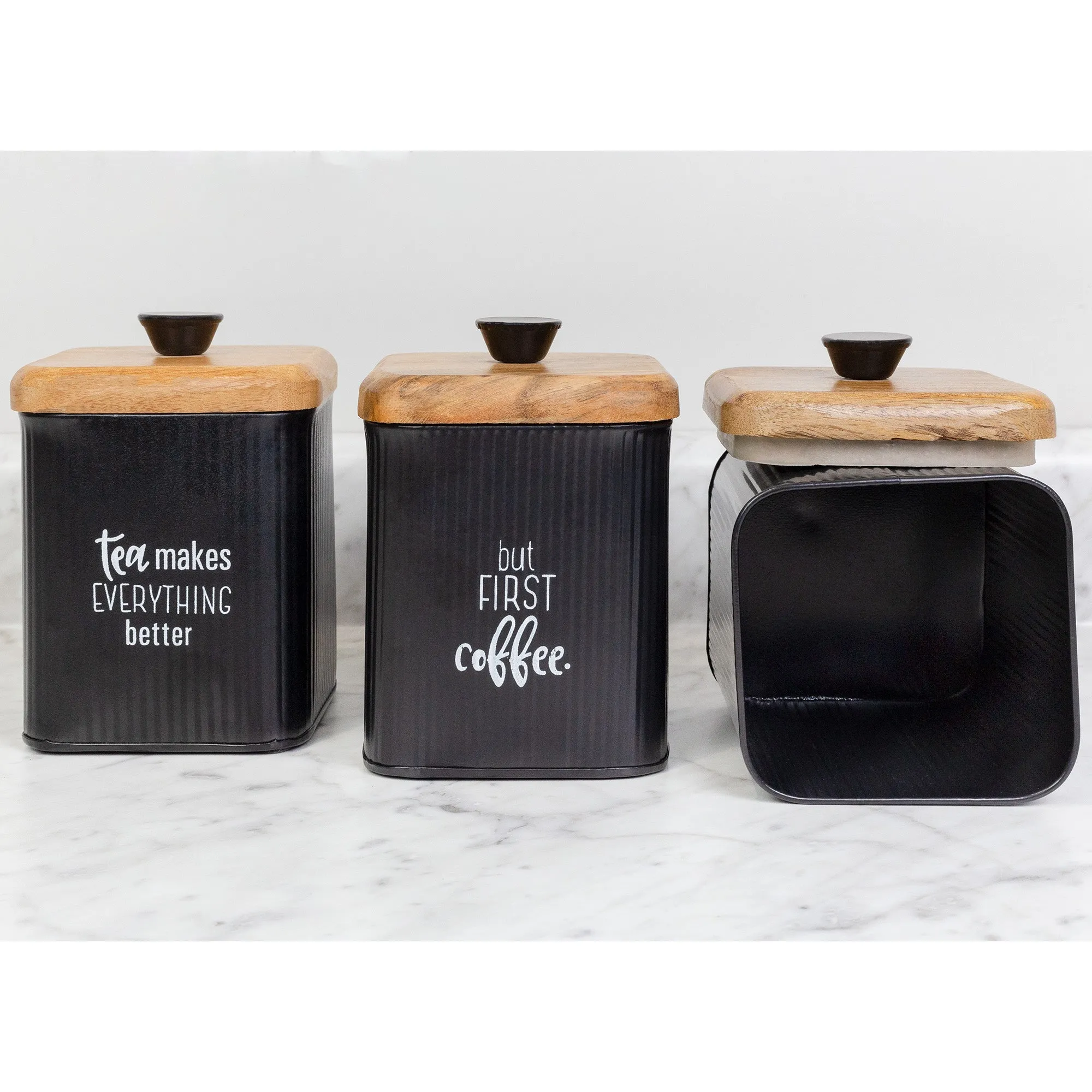 Farmhouse Black Enamelware Canisters (Case of 12)