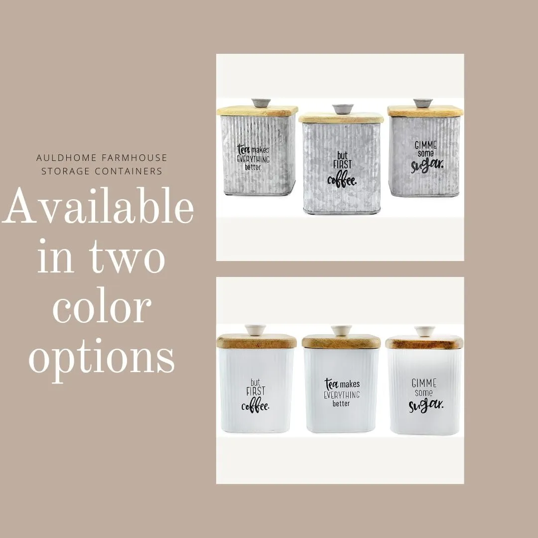 Farmhouse Galvanized Canisters (Case of 12 Sets)