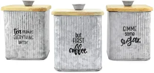 Farmhouse Galvanized Canisters (Case of 12 Sets)