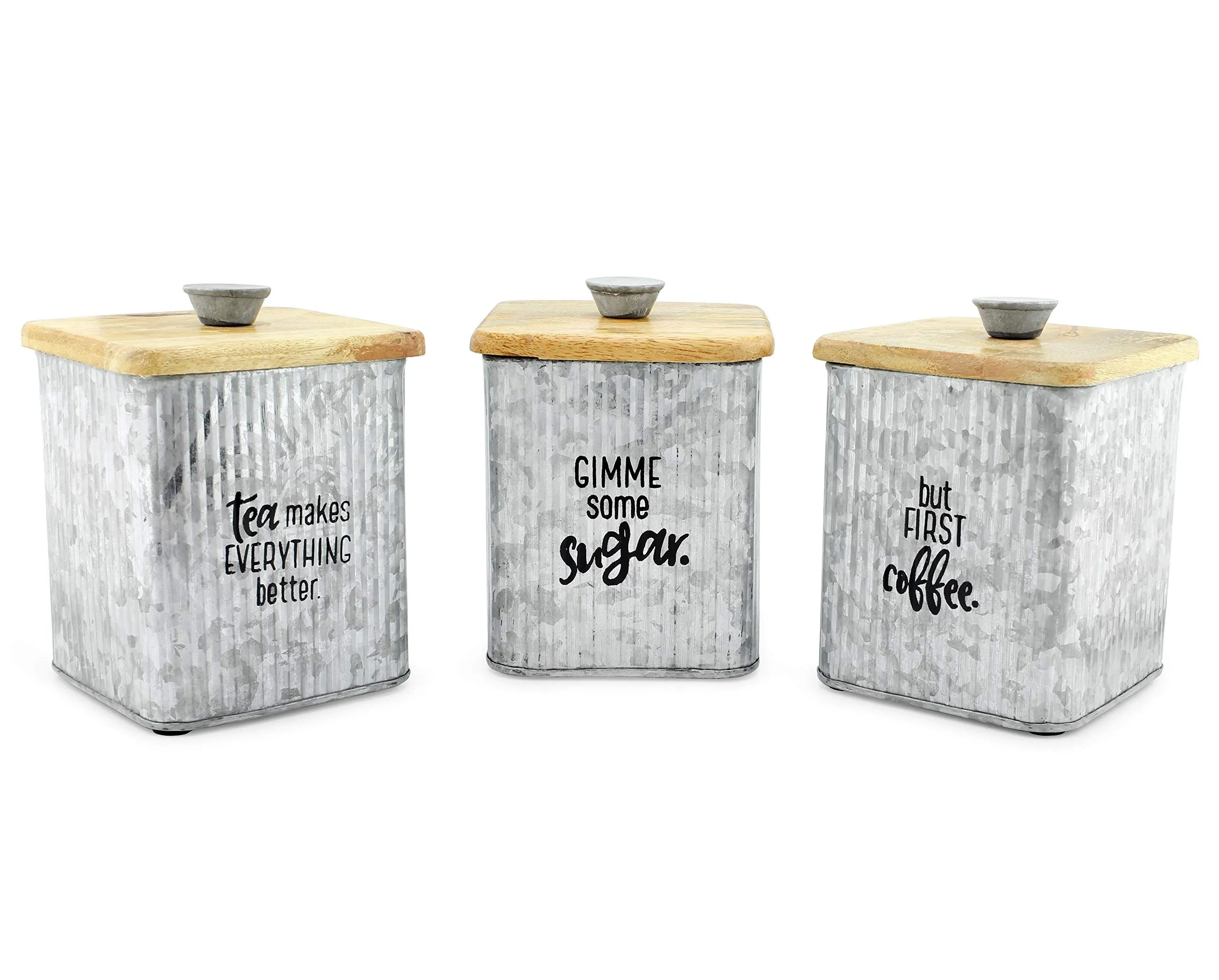Farmhouse Galvanized Canisters (Case of 12 Sets)