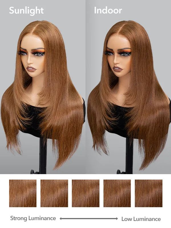 Flash Sale Wavymy TikTok Viral Layered Cut Pre-bleached Wear Go Wigs 180% Density Straight  4x6 HD Lace Closure Wigs 100% Human Hair