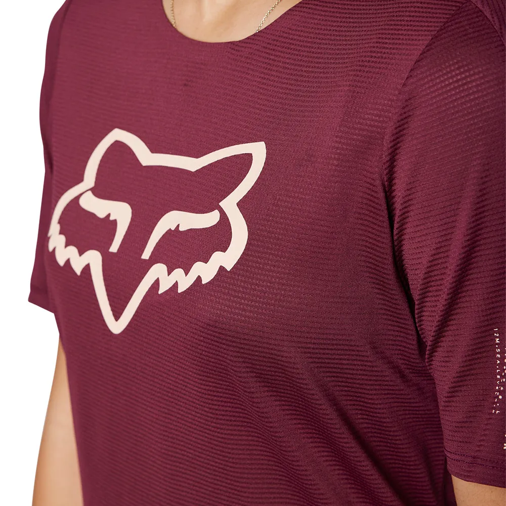 Fox Womens Flexair Ss Jersey [Dark Maroon]