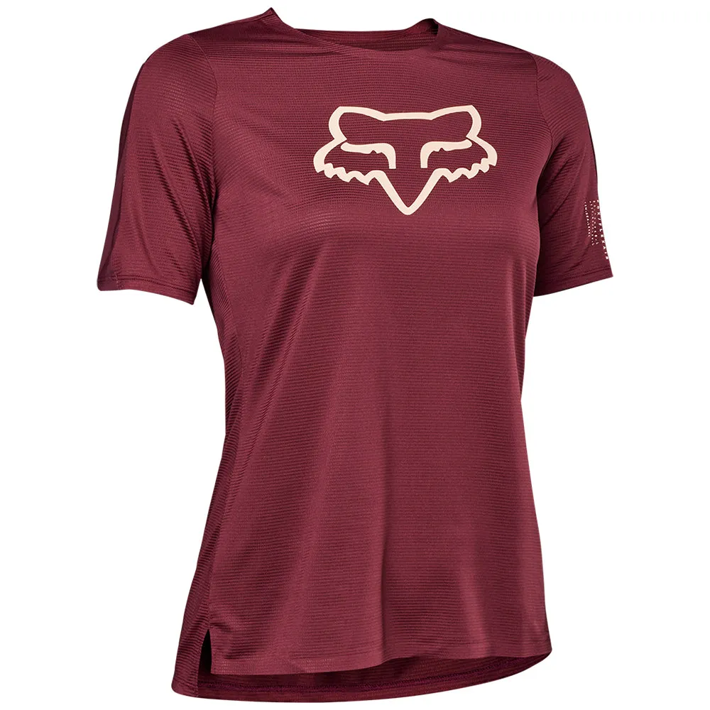 Fox Womens Flexair Ss Jersey [Dark Maroon]
