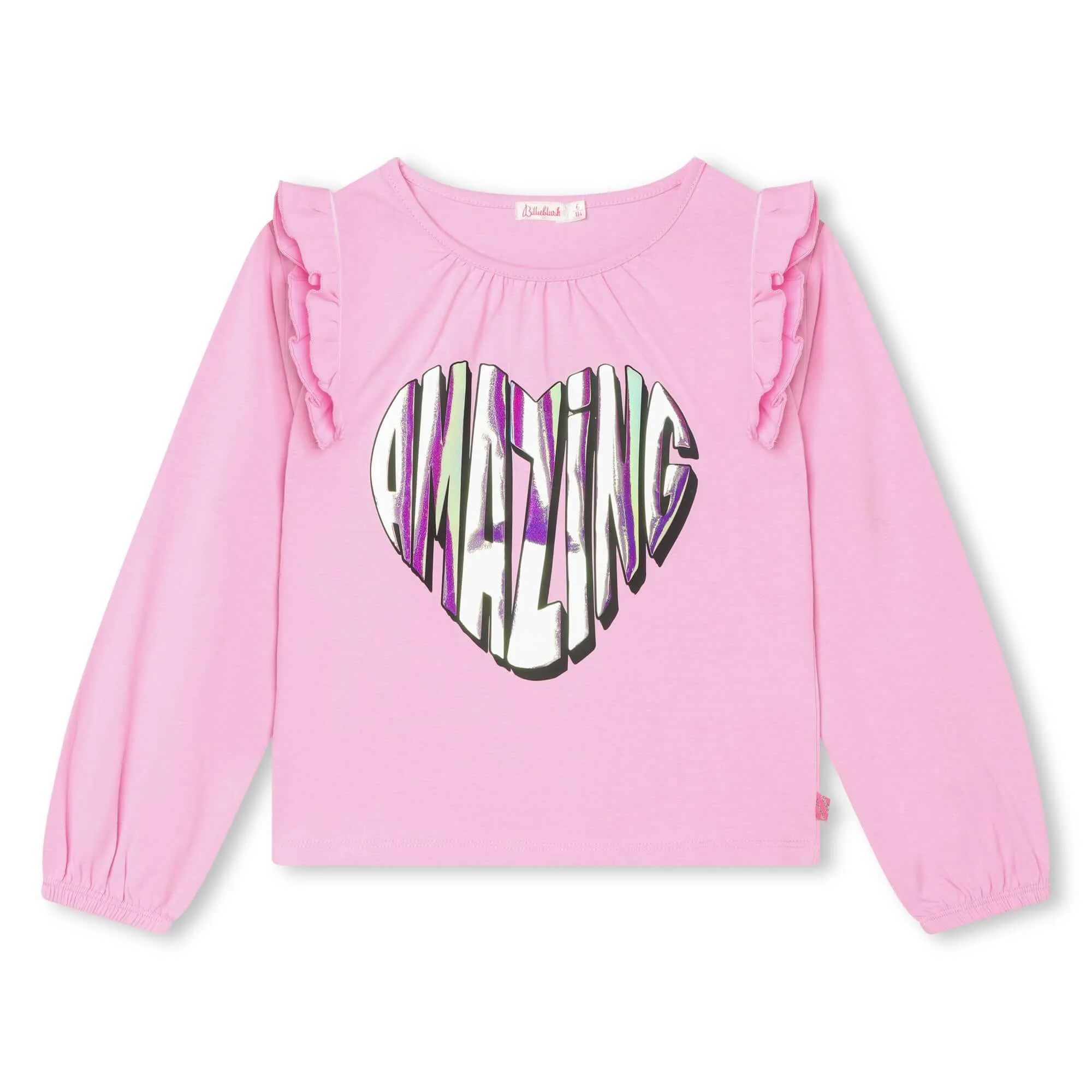 Girls Pink Frill T-Shirt