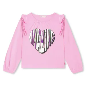 Girls Pink Frill T-Shirt