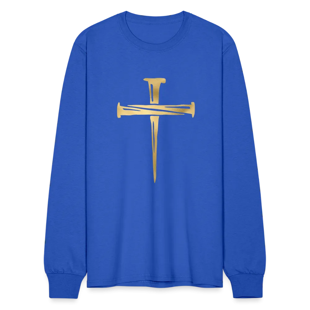 Gold Nail Cross Men's Long Sleeve T-Shirt