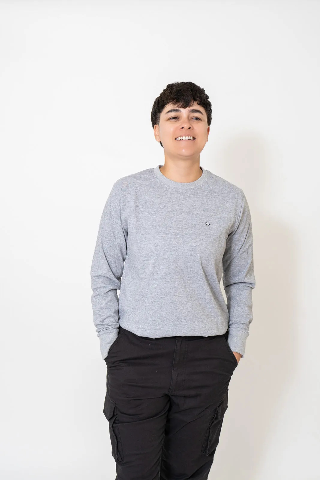 Heather Grey Long Sleeve Crew