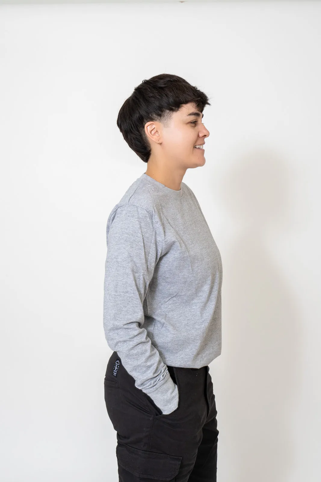 Heather Grey Long Sleeve Crew