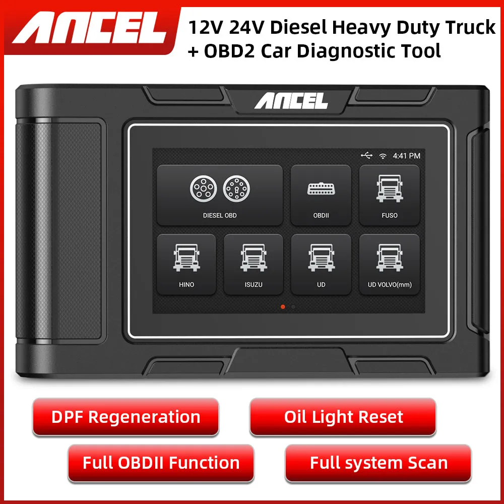 Heavy Duty Truck Scan Tool ANCEL HD3200 All System 12V/24V 2in1 Cars and Trucks