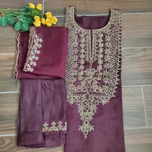 Heavy Work Chocolate Kurti Set TP11