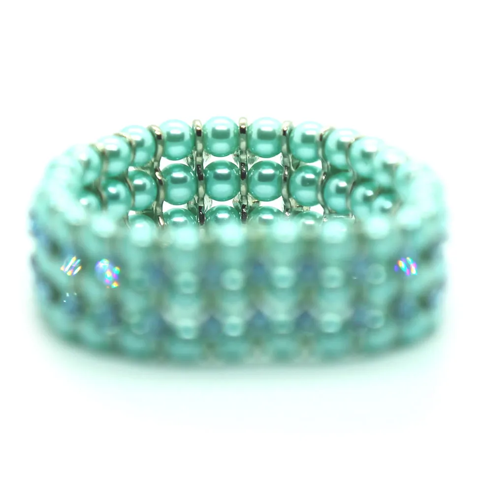 Helios: Turquoise Pearls and Crystals Bracelet