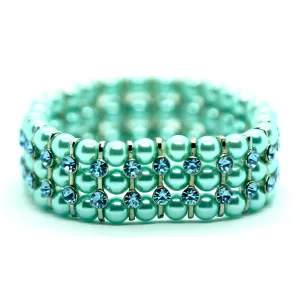 Helios: Turquoise Pearls and Crystals Bracelet