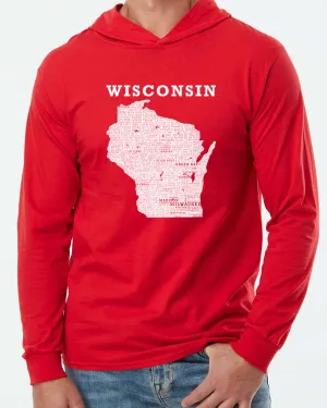 Hometown Wisconsin Hooded Long Sleeved Tee