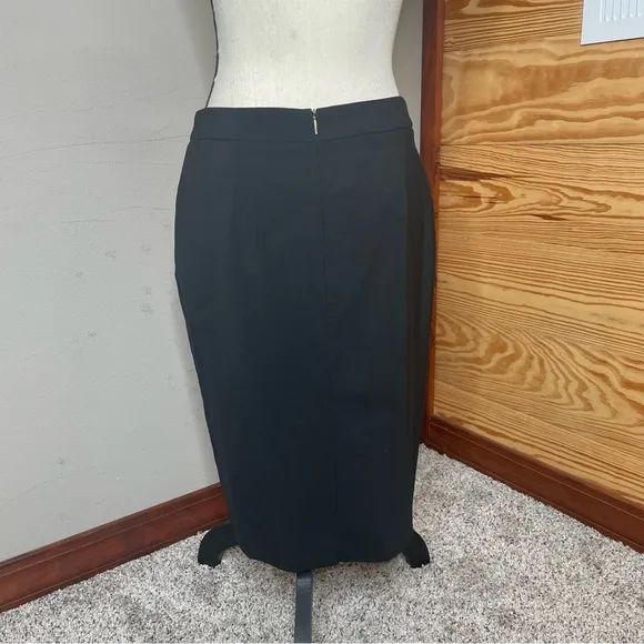 Hugo Boss Vilea Black Virgin Wool Knee Length Pencil Skirt 6 Office Workwear