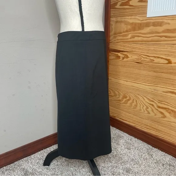 Hugo Boss Vilea Black Virgin Wool Knee Length Pencil Skirt 6 Office Workwear
