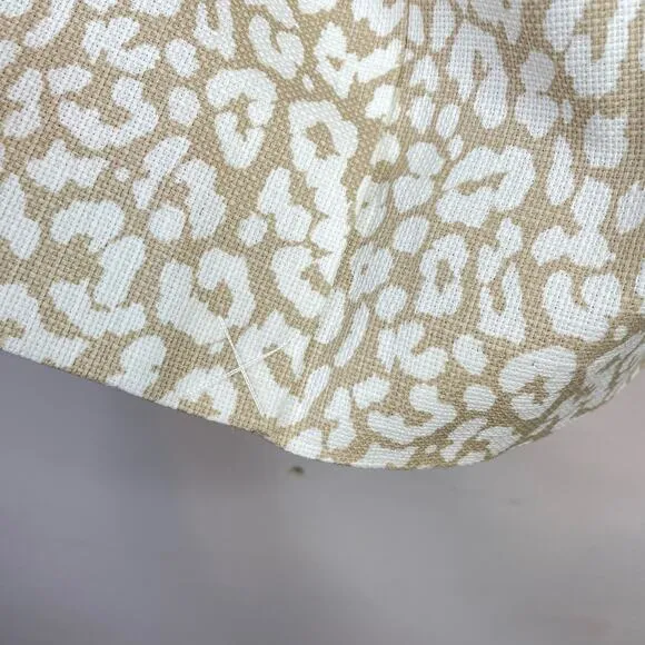 J Crew Cotton Basketweave Tan Khaki Leopard Print Pencil Skirt womens 18 new
