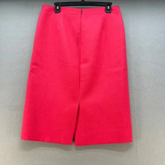 J Crew No 2 Pencil Skirt 100% Wool Women's Size 8T Pink